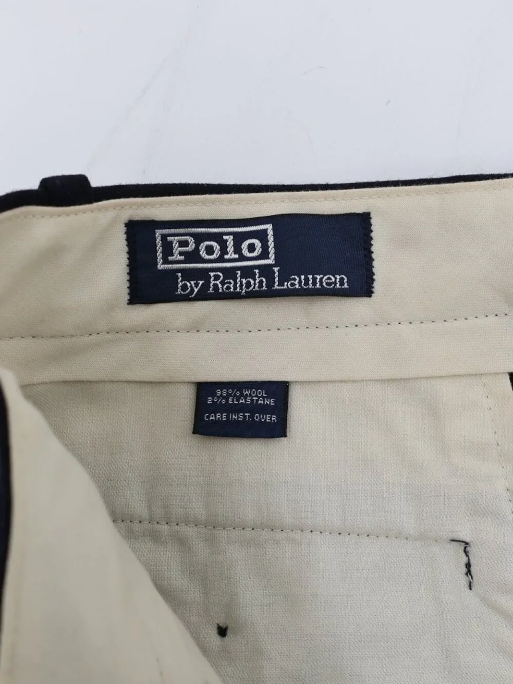 VTG Polo Ralph Lauren Dress Pant Mens 30 Straight Leg Pleated Wool Cuffed Blue